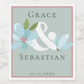 Elegante Blumenverkleidung Weinetikett (Einzelnes Label)