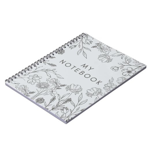 Elegante Blumenvibes Notizblock (Linke Seite)