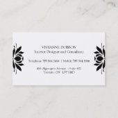 Elegante BlumenVisitenkarten Visitenkarte (Rückseite)