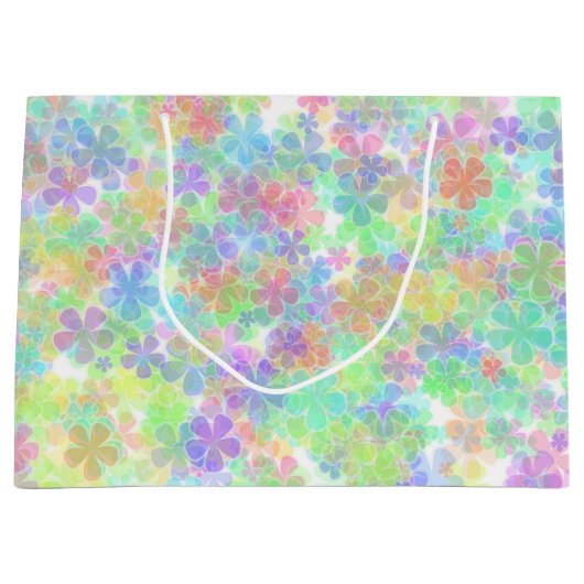 Elegante Blumenvorlage Abstrakte Blume farbenfroh Große Geschenktüte (Vorderseite)