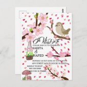 Elegante Blumenvorlage, Save the Date, Wildblume Postkarte (Vorne/Hinten)