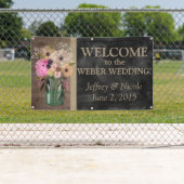 Elegante BlumenWeckglas-Hochzeit Banner (Insitu)