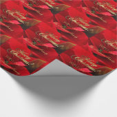 Elegante Blumenweihnachtliche Blume Rote Poinsetti Geschenkpapier (Ecke)