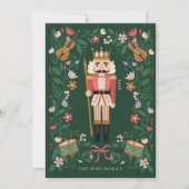 Elegante Blumenweihnachtskugel Feiertagskarte (Vorderseite)