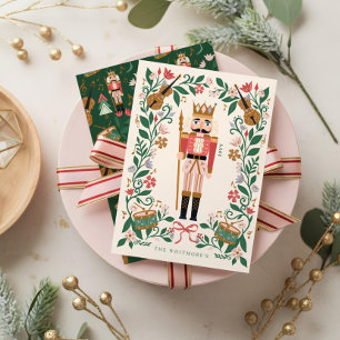 Elegante Blumenweihnachtskugel Feiertagskarte
