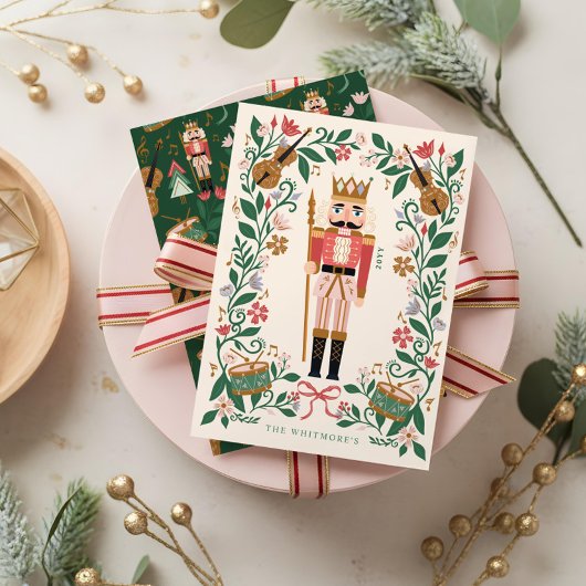 Elegante Blumenweihnachtskugel Feiertagskarte
