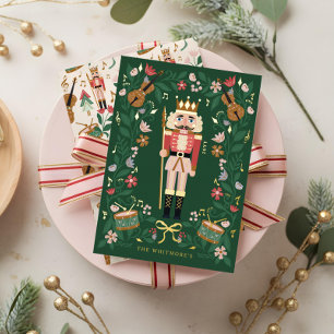 Elegante Blumenweihnachtskugel Folien Feiertagskarte