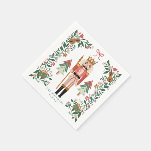 Elegante Blumenweihnachtskugel Serviette (Ecke)