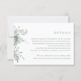 Elegante Blumenwein Grüne Jahrgänge Details zur Ho Einladung