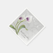 Elegante Blumenweiße und Lila Calla Lily Wedding Serviette (Ecke)