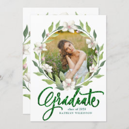 Elegante Blumenwiesen Grüne Moderne Abschluss Einladung