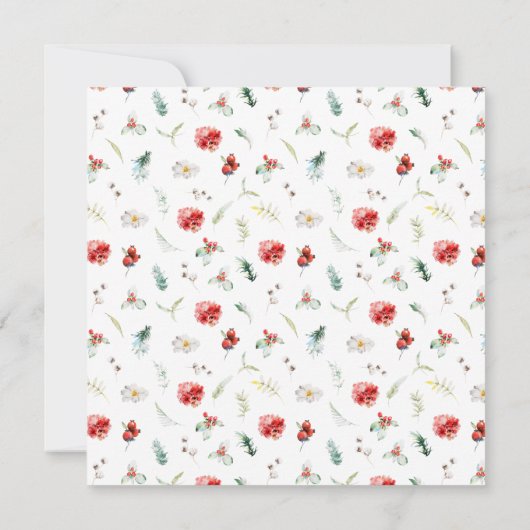 Elegante Blumenwinters Wedding Save the Date Einladung (Rückseite)