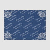 Elegante Blumenzange auf Blue Wedding Seidenpapier (Vorderseite)