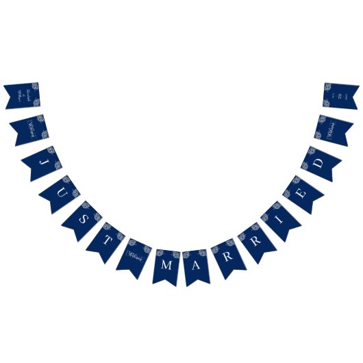 Elegante Blumenzange auf Blue Wedding Wimpelkette (Alle)