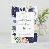 Elegante Blumenzarge Einladung (Stehend Vorderseite)