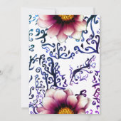 Elegante Blumenzellenhochzeitkarte Einladung (Rückseite)