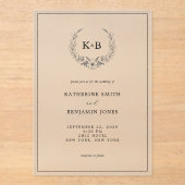 Elegante Blumenzeremonie Acryleinladungen (Vorderseite)