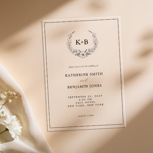 Elegante Blumenzeremonie Acryleinladungen