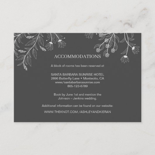 Elegante Blumenzettel Begleitkarte (Vorderseite)