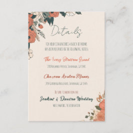 Elegante Blumenzettel Begleitkarte