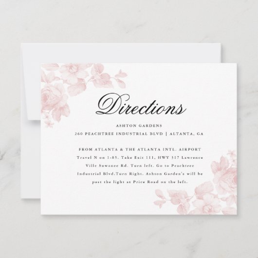 Elegante Blumenzettel Einladung (Vorderseite)