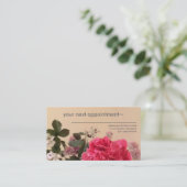 Elegante Blumenzettel Terminkarte (Stehend Vorderseite)