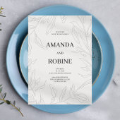 Elegante Blumenzettelhochzeit Einladung