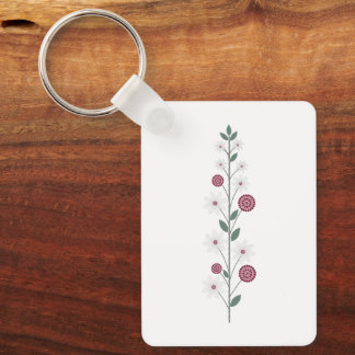 Elegante Blumenzweig Schlüsselanhänger