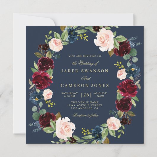 elegante Blumenzwiebeleinladung Einladung (Vorderseite)