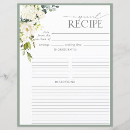 Elegante Blumenzwiebelseite Recipe Binder Page