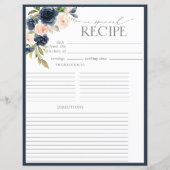 Elegante Blumenzwiebelseite Recipe Binder Page (Rückseite)