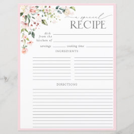 Elegante Blumenzwiebelseite Recipe Binder Page