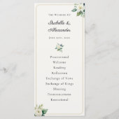 Elegante Blumige Hochzeitsprogrammvorlage Programm (Vorderseite)