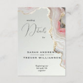 Elegante Blush-Achat-Fluid-Tinte Begleitkarte (Vorderseite)