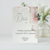 Elegante Blush-Achat-Fluid-Tinte Begleitkarte (Stehend Vorderseite)