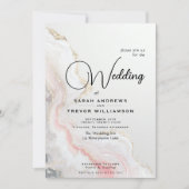 Elegante Blush-Achat-Fluid-Tinte  Einladung (Vorderseite)