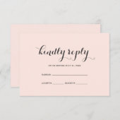 Elegante Blush and Gray Wedding RSVP Card (Vorne/Hinten)