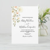 Elegante Blush Bloral Einladung (Stehend Vorderseite)