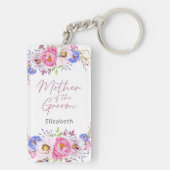 Elegante Blush Bloral Mother of the Groom Schlüsse Schlüsselanhänger (Rückseite)