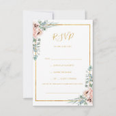 Elegante Blush Bloral Pastel Song Request RSVP Car (Vorderseite)