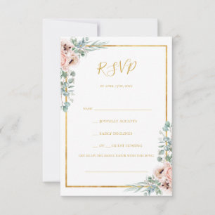 Elegante Blush Bloral Pastel Song Request RSVP Car Karte