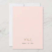 Elegante Blush Bloral Wedding Einladung mit Gold (Rückseite)