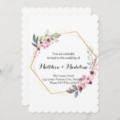 Elegante Blush Bloral Wedding Einladungen (Vorne/Hinten)