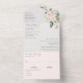 Elegante Blush-Blues-Hochzeit in einer Einladung (Innen)