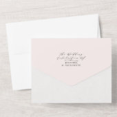 Elegante Blush-Blues-Hochzeit in einer Einladung (Rückseite)