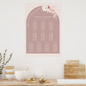 Elegante Blush Blues Hochzeitsstift Poster (Küche)