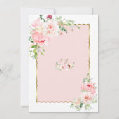 Elegante Blush Blume Gold Frame Bridal Tea Party Einladung (Rückseite)