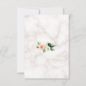 Elegante Blush Blume Hochzeit Gold Marmor RSVP Karte (Rückseite)