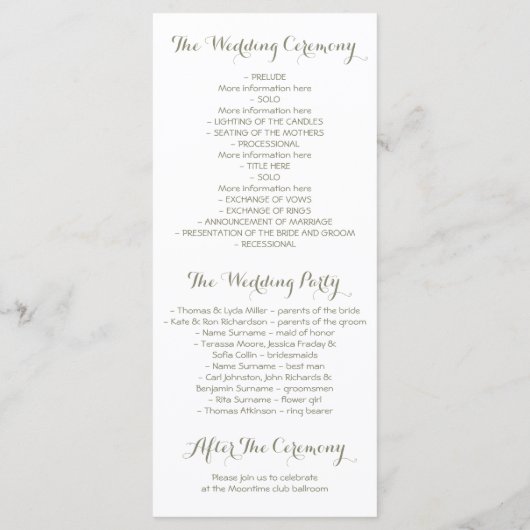 Elegante Blush Blume Wasserfarben Hochzeitsprogram Programm (Rückseite)