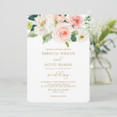 Elegante Blush Blume Wasserfarbene Frühjahrssonne Einladung (Stehend Vorderseite)